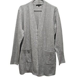 Love Ellie Cardigan Sweater Size Large New Gray Pockets Layering Comfort Office
